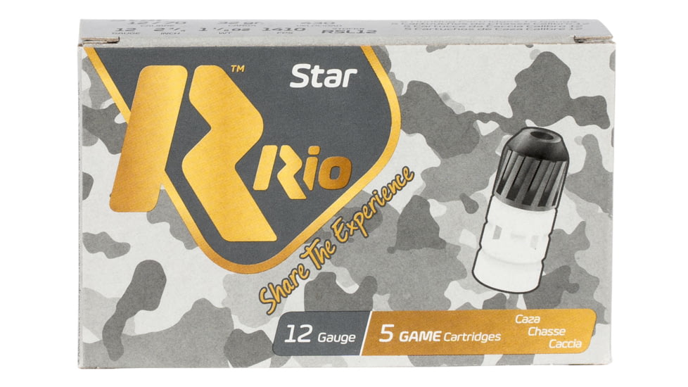 RIO Ammunition RSL12 Royal Star 12 Gauge 2.75 Slug 1 1/8 Oz Star Shot 5 Bx/ 50