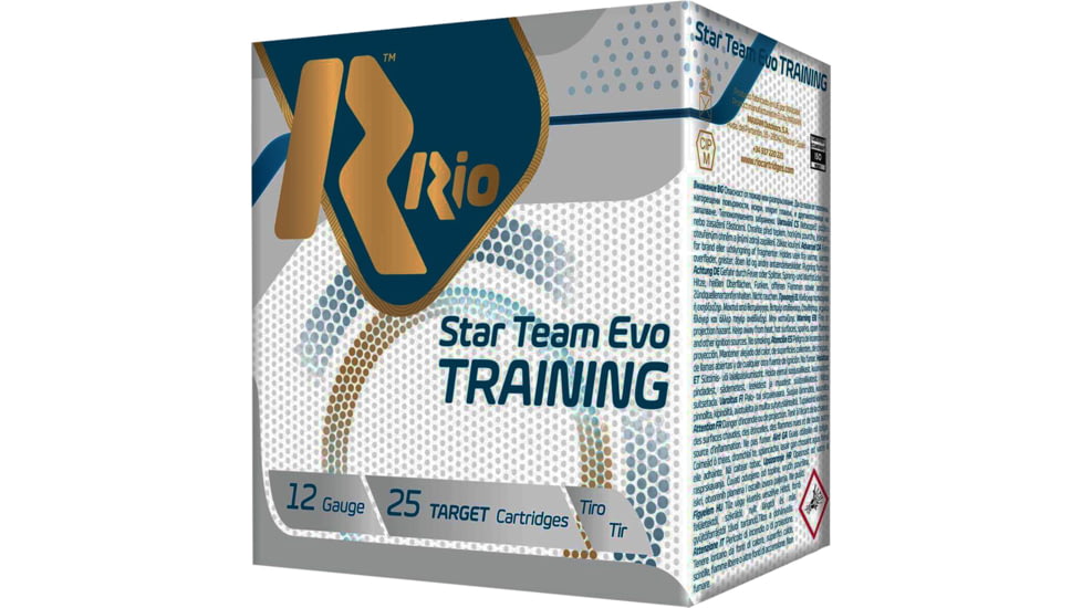 RIO Ammunition Star Team Training 32 12ga 2-3/4in 1200fps 1-1/8oz Size 8, 25ct, STT328