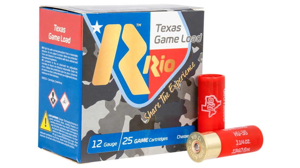 RIO Ammunition TGHV36TX8 Texas Game Load High Velocity 12 Gauge 2.75 1 1/4 Oz 8