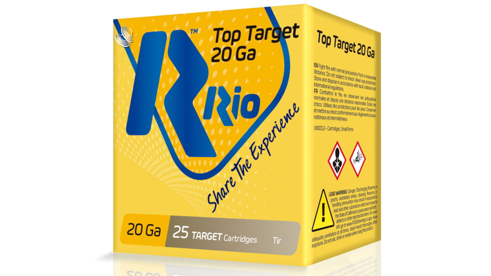 RIO Ammunition TT2075 Top Target 20 Gauge 2 3/4 7/8 Oz 7.5 Shot 25 Bx/ 10 Cs