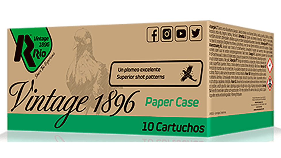 Rio Ammunition Vintage 1896 Paper Flyer 12 Gauge 1-1/4 oz 2 3/4 in #8 Centerfire Shotgun Ammo, 10 Rounds, VP36FHV8