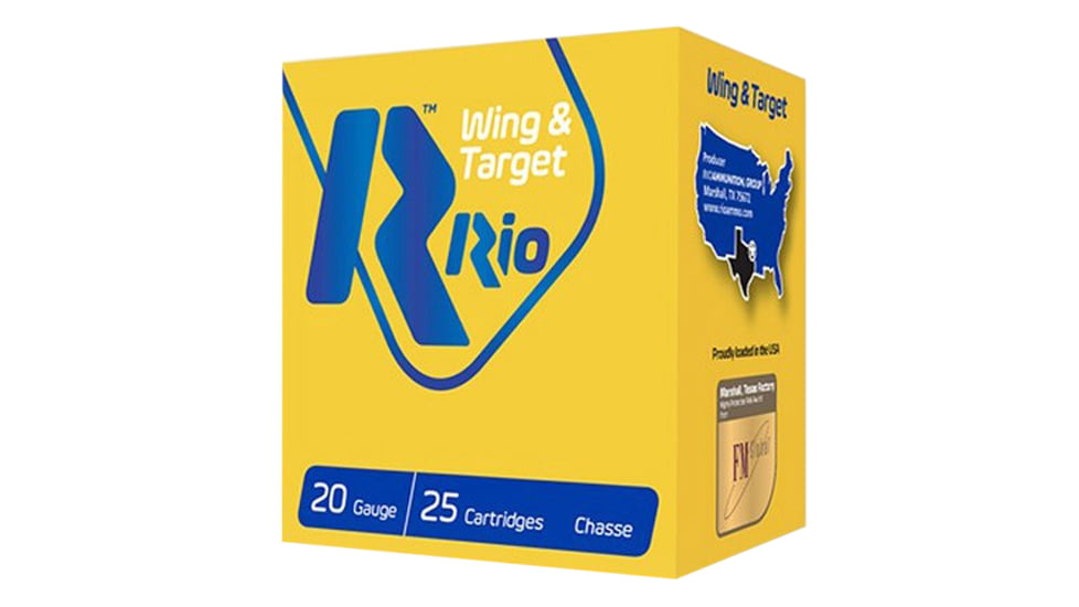 RIO Ammunition WT2075 Wing &amp; Target 20 Gauge 2.75 7/8 Oz 7.5 Shot 25 Bx/ 10 Cs