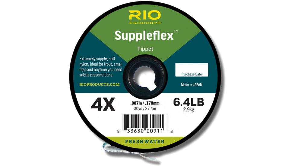RIO Products Suppleflex Tippet, 30yd, 4X 6.1Lb, RIO-22043