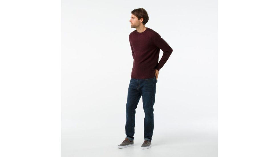 Smartwool Ripple Ridge Crew Sweater-Men's, Tibetan Red H-Charcoal Heather, Extra Large, SW000297A78-XL