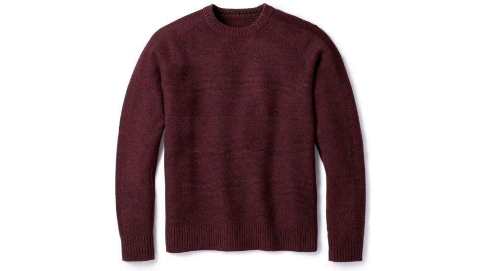 Smartwool Ripple Ridge Crew Sweater-Men's, Tibetan Red H-Charcoal Heather, Extra Large, SW000297A78-XL