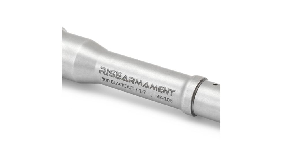 RISE Armament 10.5 Inch Barrel, 1/7 Twist, 416R Stainless Steel, Glass Bead Satin Finish, 10.5 inch, Silver, BK-105-300-SS