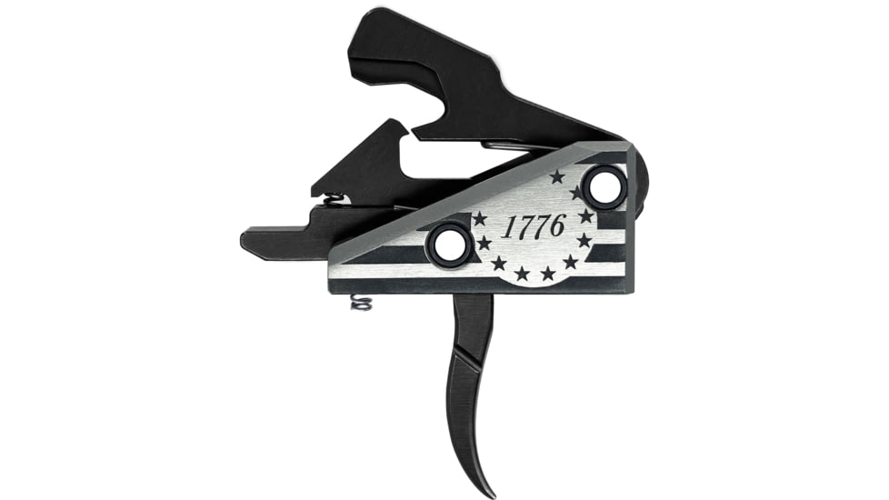 RISE Armament 1776 AR Trigger, Curved, Silver/Black, RA-1776-BR