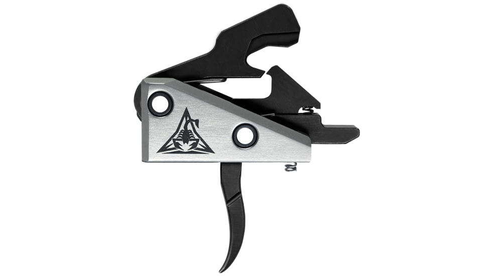 RISE Armament 1776 AR Trigger, Curved, Silver/Black, RA-1776-BR