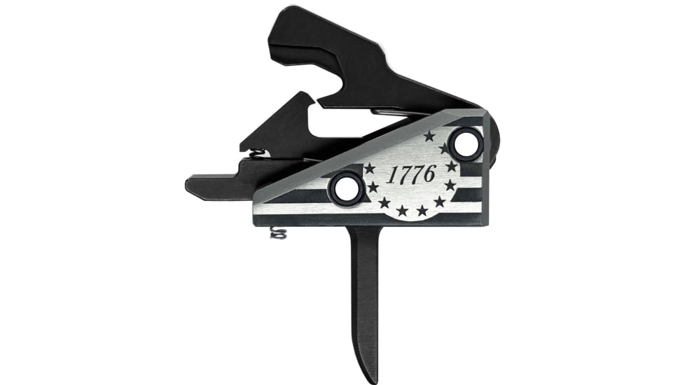 RISE Armament 1776 AR Trigger, Flat, Silver/Black, RA-1776F-BR