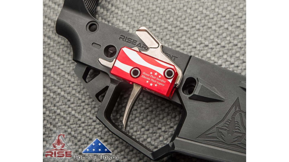 Rise Armament Folds of Honor AR Performance Trigger,Straight Blade,3.5lb Pull Weight,Anodized Aluminum RA-13FOLDS-PT