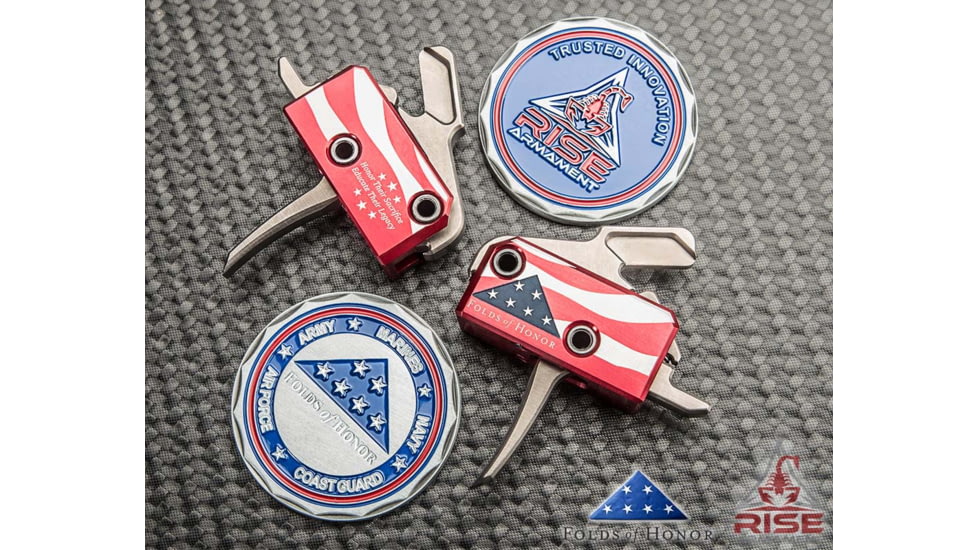 Rise Armament Folds of Honor AR Performance Trigger,Straight Blade,3.5lb Pull Weight,Anodized Aluminum RA-13FOLDS-PT
