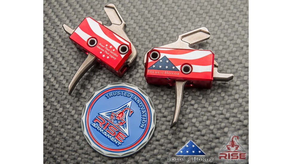 Rise Armament Folds of Honor AR Performance Trigger,Straight Blade,3.5lb Pull Weight,Anodized Aluminum RA-13FOLDS-PT