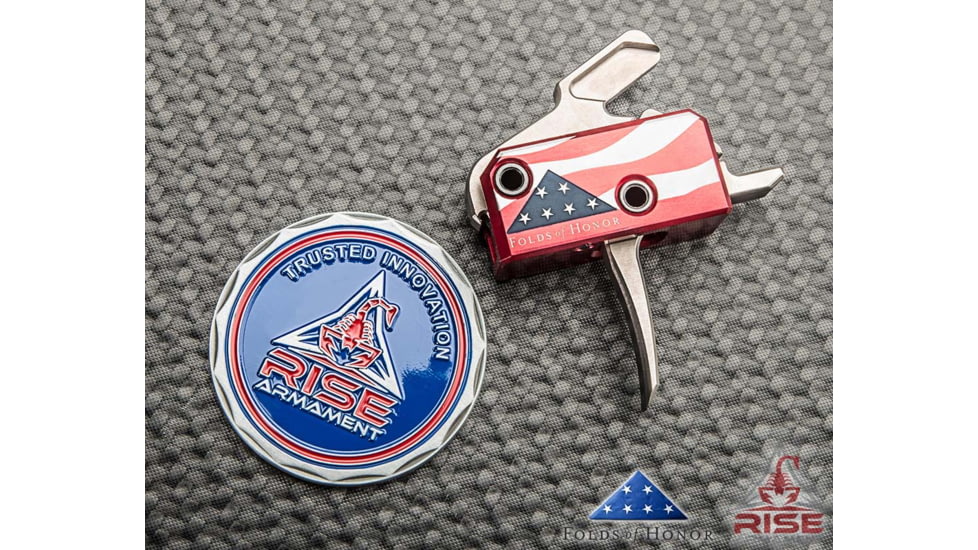 Rise Armament Folds of Honor AR Performance Trigger,Straight Blade,3.5lb Pull Weight,Anodized Aluminum RA-13FOLDS-PT