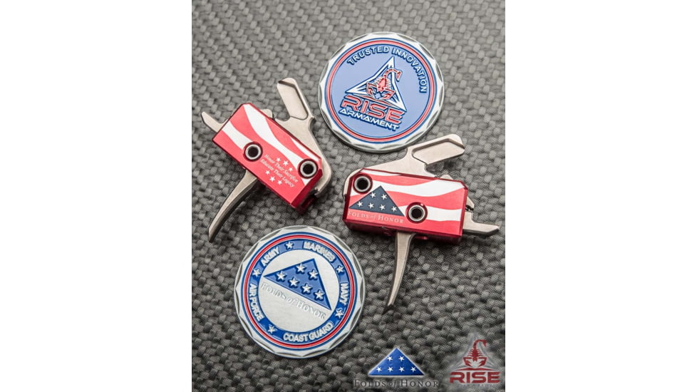 Rise Armament Folds of Honor AR Performance Trigger,Straight Blade,3.5lb Pull Weight,Anodized Aluminum RA-13FOLDS-PT