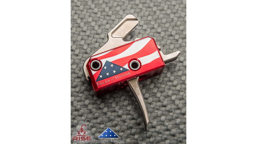 Rise Armament Folds of Honor AR Performance Trigger,Straight Blade,3.5lb Pull Weight,Anodized Aluminum RA-13FOLDS-PT