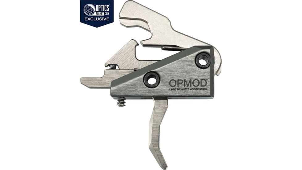 Rise Armament OPMOD Hex-C RA-240 Enhanced Rifle Trigger, Curved, 3.5lb Pull, Graphite, Silver, RA-240-HEXC-SLVR