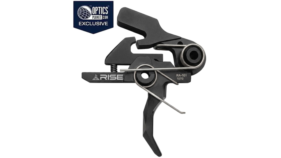 Rise Armament OPMOD RA-101 HEX-C Single-Stage AR Trigger, Curved, 4lb, Black, RA-101-HEXC-BLK