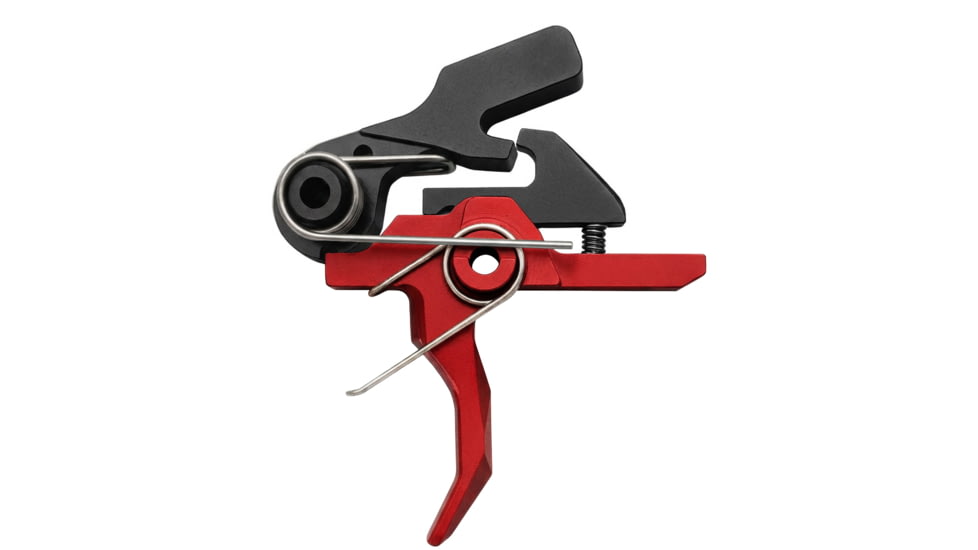 Rise Armament OPMOD RA-101 HEX-C Single-Stage AR Trigger, Curved, 4lb, Black/Red, RA-101-HEXC-RED