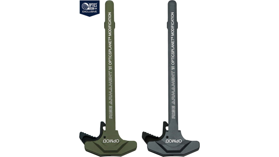 Rise Armament OPMOD RA-212 Extended Latch Charging Handle, Green, Grey