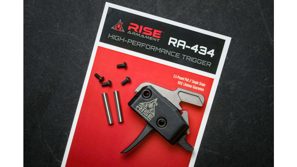 Rise Armament RA-434 High Performance Trigger w/Anti-Walk Pins, .308/.223 AR, Black, RA-434-BLK