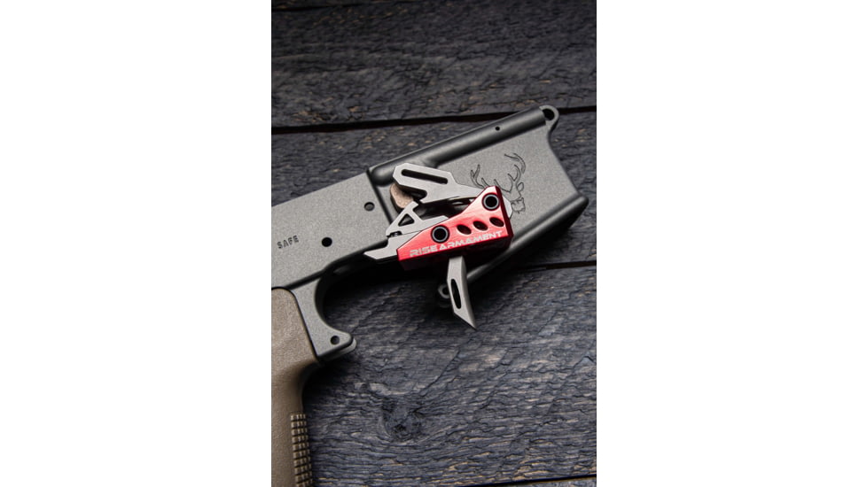 Rise Armament RA-535 Advanced-Performance Trigger, Red/Silver RA-535-SLVR