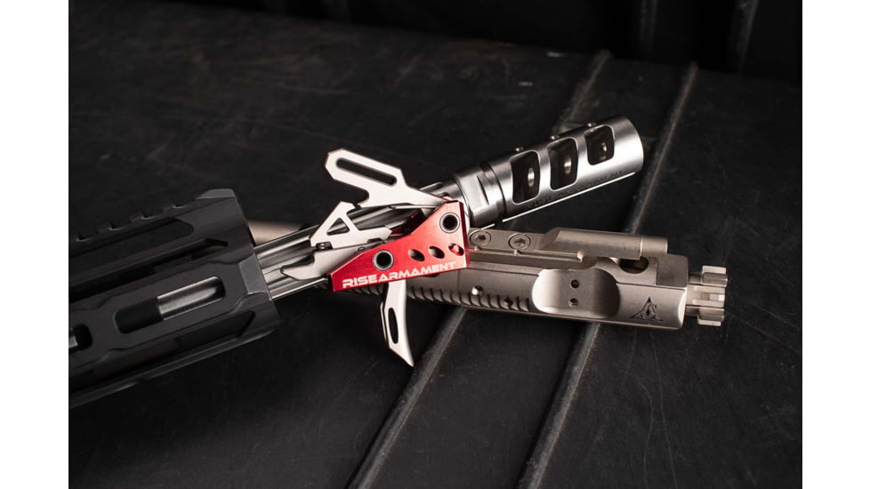 Rise Armament RA-535 Advanced-Performance Trigger, Red/Silver RA-535-SLVR