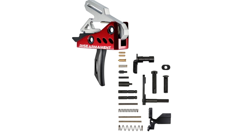 RISE Armament RA-535 Advanced Performance Trigger w/ AR-15 Lower Parts Kit, Curved, 3.5lb, Black, RA-535-BLK-12003