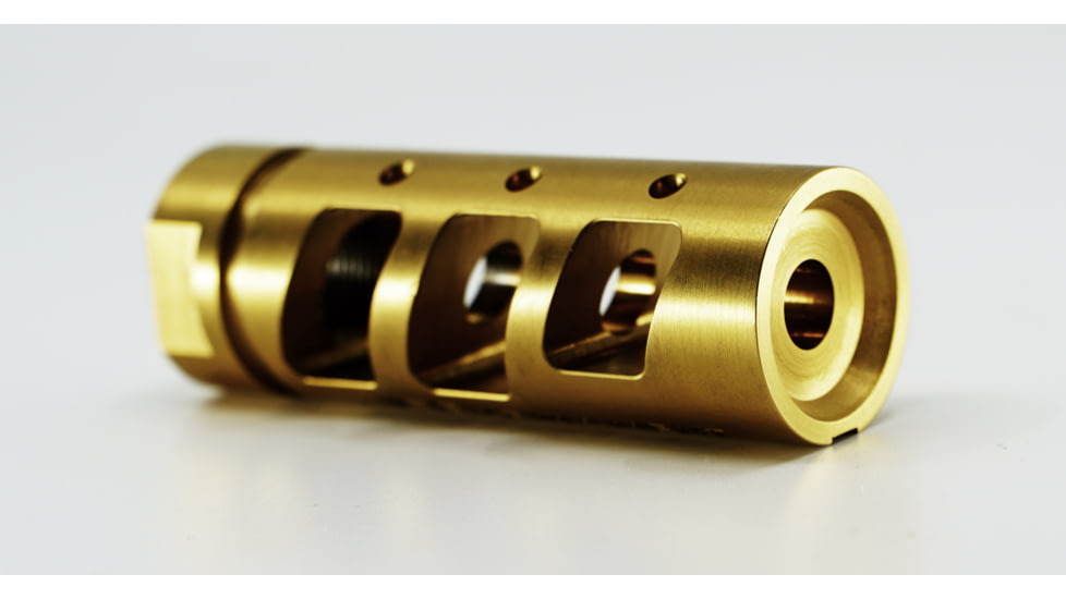 RISE Armament RA-701 Compensators, .30 Caliber, 5/8x24 Thread, Titanium Nitride, Gold, RA-701-308-TIN