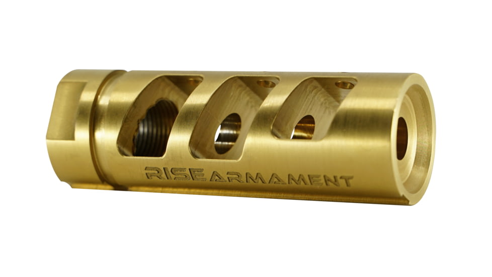 RISE Armament RA-701 Compensators, .30 Caliber, 5/8x24 Thread, Titanium Nitride, Gold, RA-701-308-TIN