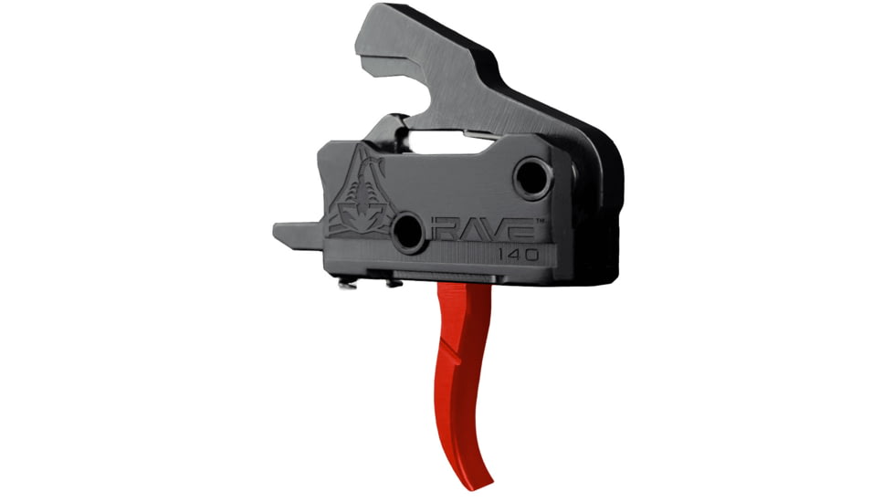 RISE Armament Rave 140 Drop-In Trigger w/ Anti Walk Pins, Curved, 3.5lb Pull Weight, Black/Red, T017-RED
