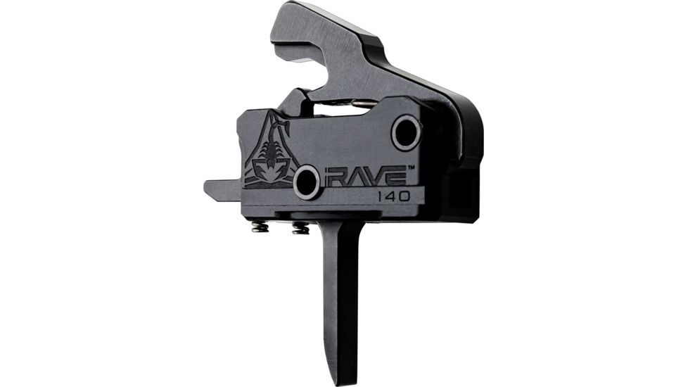 RISE Armament Rave 140 Flat 3.5lb Drop-In Trigger w/ Anti Walk Pins, Black, RA-R140F-AWP