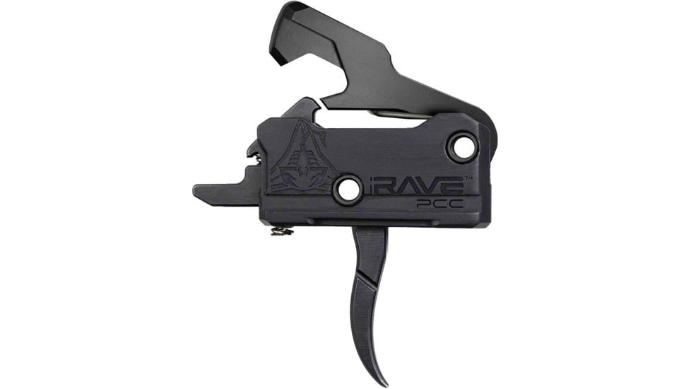 RISE Armament Rave PCC Trigger with Anti-Walk Pins, Curved Blade, Black, T017-PCC-BLK