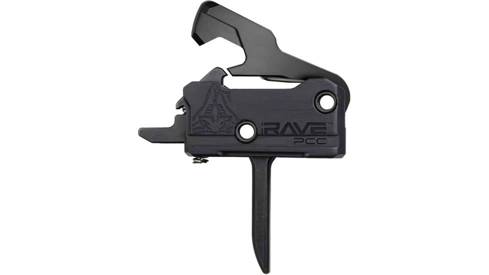 RISE Armament Rave PCC Trigger with Anti-Walk Pins, Flat Blade, Black, T017F-PCC-BLK