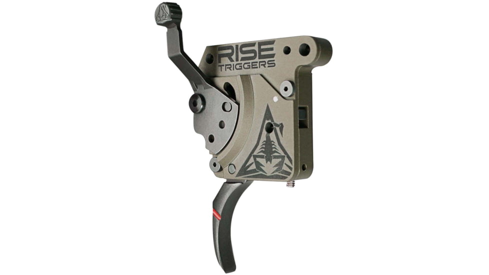 RISE Armament Reliant Pro Rem 700 Drop-In Trigger With Bolt Release, Curved Blade, FDE/Black, RA-735-C-BC