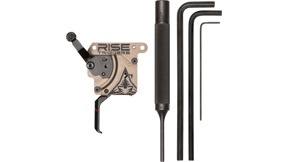 RISE Armament Reliant Pro Rem 700 Drop-In Trigger With Bolt Release, Flat Blade, FDE/Black, RA-735-F-BC