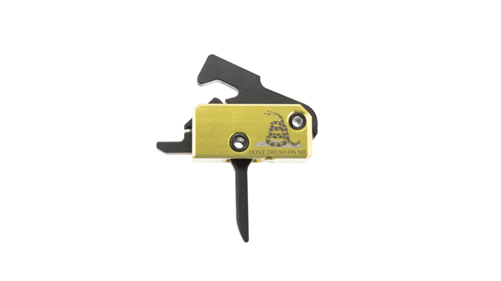 RISE Armament Special Edition Don't Tread On Me AR Trigger And Charging Handle Bundle, Flat, Yellow, RA-140F-212-DTOM-AWP