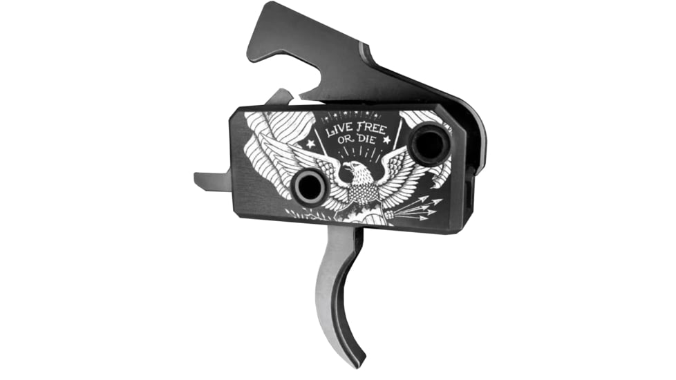 RISE Armament Special Edition ''Live Free or Die'' RA-140 Super Sporting Trigger, Curved, 3.5 lb Weight, Black, RA-140-LFOD-AWP