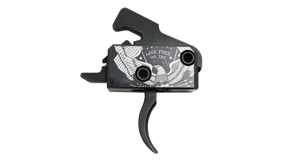 RISE Armament Special Edition ''Live Free or Die'' RA-140 Super Sporting Trigger, Curved, 3.5 lb Weight, Black, RA-140-LFOD-AWP