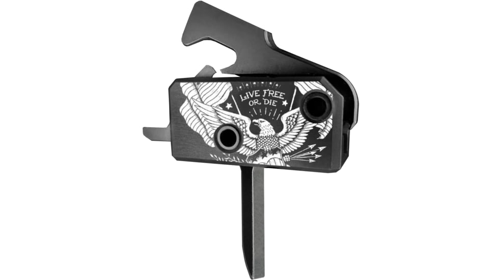 RISE Armament Special Edition ''Live Free or Die'' RA-140 Super Sporting Trigger, Flat, 3.5 lb Weight, Black, RA-140F-LFOD-AWP