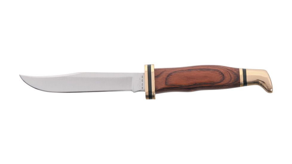 Rite Edge Small Hunter Fixed knife, stainless clip blade, Laminated wood handle CN2105017