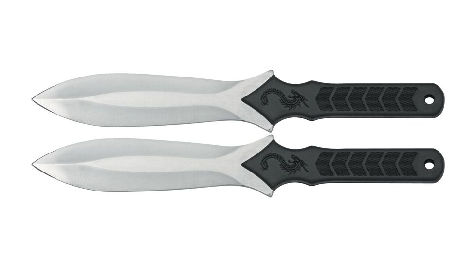 Rite Edge Target Throwing Fixed knife, stainless double edge blade, Textured black composition handle CN210710