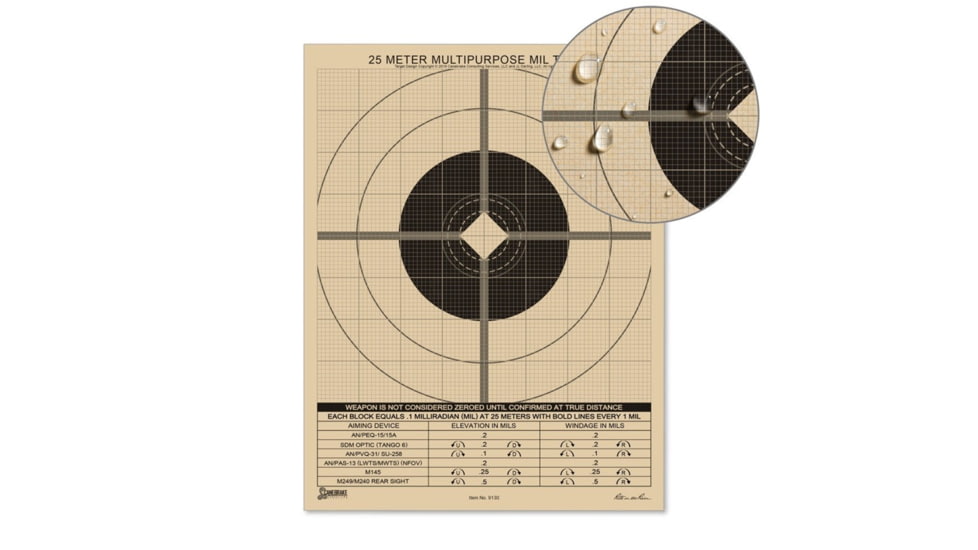 25 METER MIL TARGET 25 PK