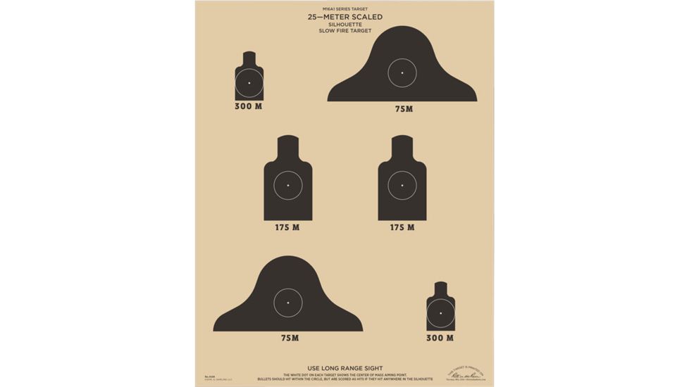 Rite in the Rain 25 Meter Slow Fire Targets, 10 Sheets, Tan RR 9128X