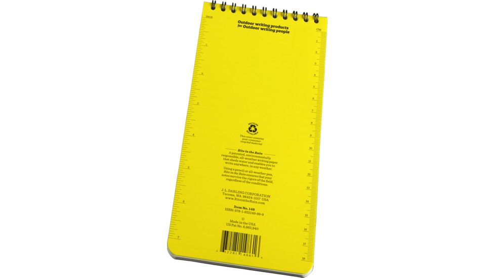 Rite in the Rain 4X8 NOTEBOOK - YELLOW - REPORTERS, Yellow, 4 x 8 148