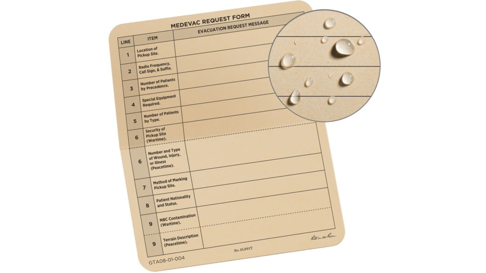 Rite in the Rain 9 line Combat Card, 6x5, 9L991T