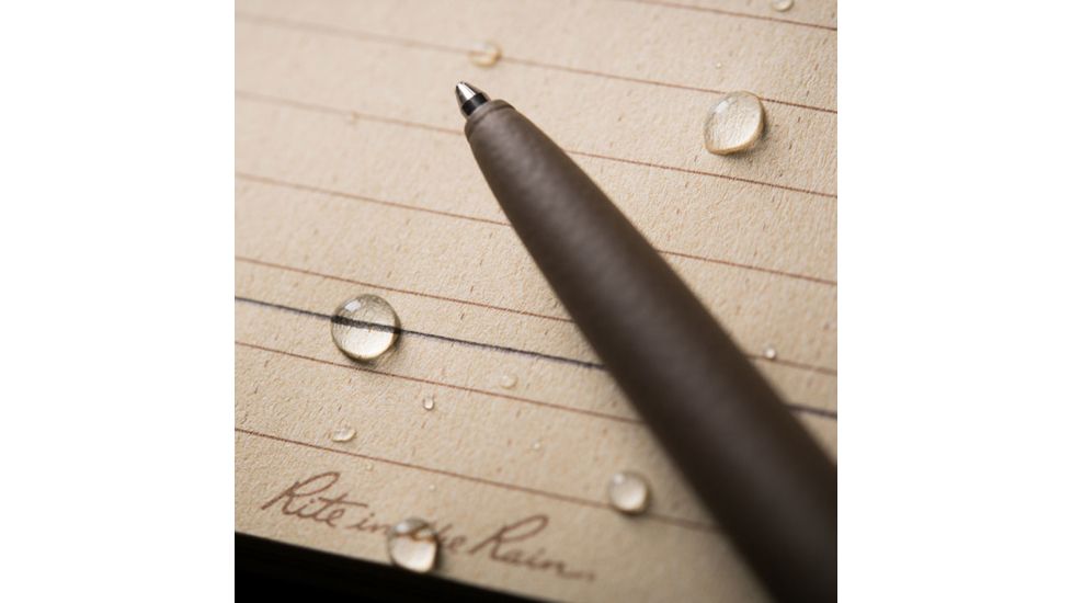 Rite in the Rain All-Weather Metal Clicker Pen with Black Ink, FDE RR FDE97