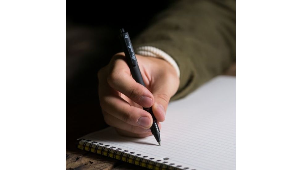 Rite in the Rain All-Weather Standard Clicker Pen,Red Ink,Matte Black 93R