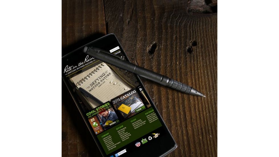 Rite in the Rain Black Metal Stylus Pen,Black Ink 94S