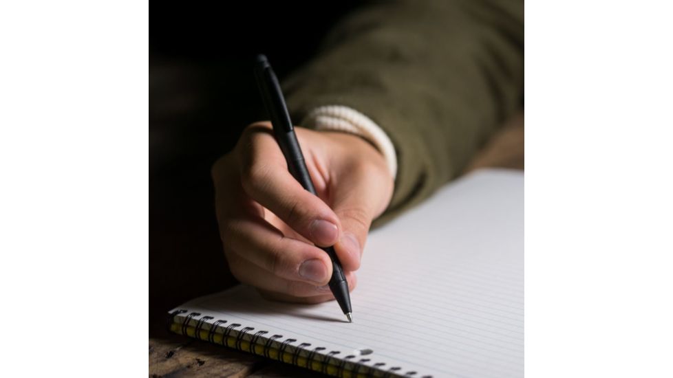 Rite in the Rain Black Metal Stylus Pen,Black Ink 94S