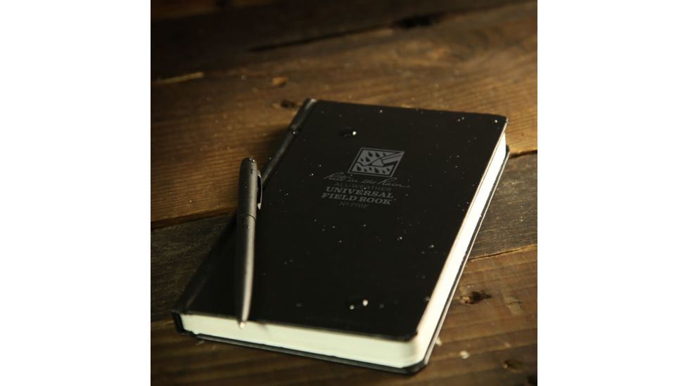 Rite in the Rain Bound Book - Fabrikoid Cover - Universal - Black, Black, 6 3/4 x 8 3/4 770F-LG
